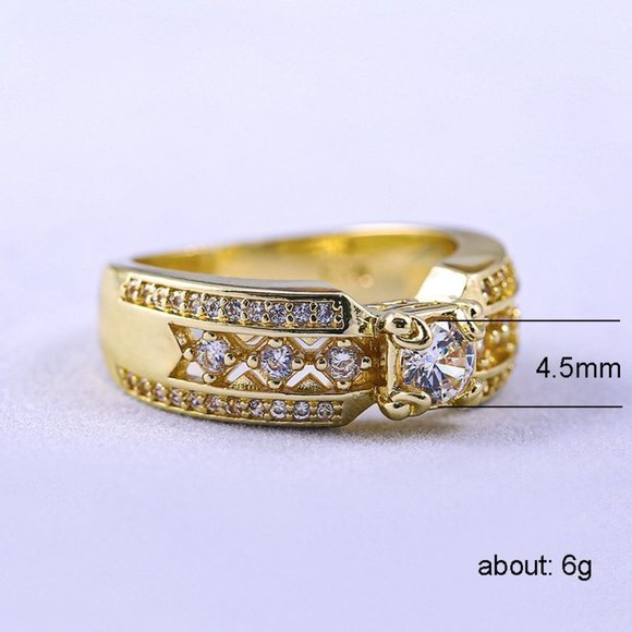 COPY - 🍁14K Gold Plated Beautiful Fashionable CZ Ring, GPMB1496 - Picture 7 of 8
